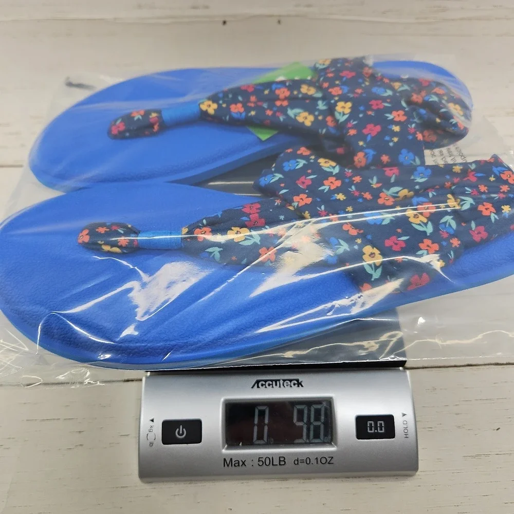 Sanuk Yoga Sling Burst Girls Youth Sandal Size 6-7 Blue Floral Flip Flop 1093851